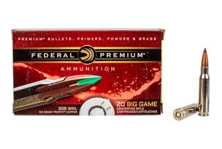 Federal Premium 308 Trophy Copper ammo features a lead free polymer tipped bullet for hunting